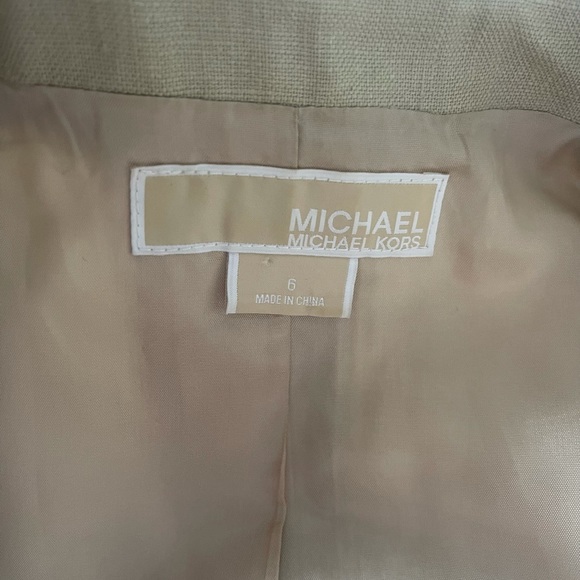 MICHAEL Michael Kors Beige Linen Jacket Size 6 - Picture 4 of 10